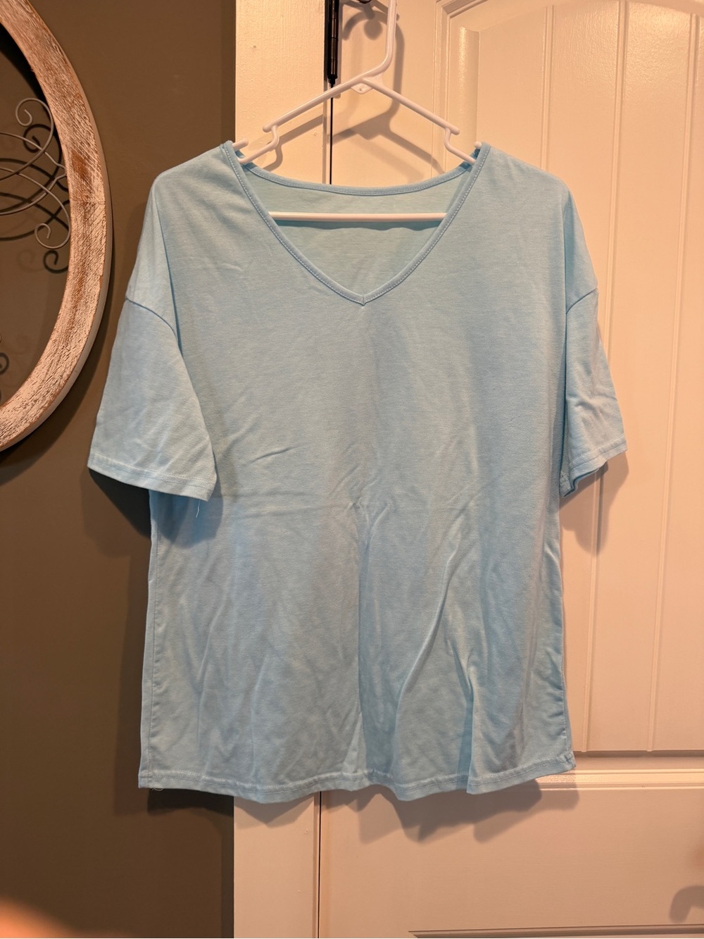 Light Blue V-Neck Women's Tee